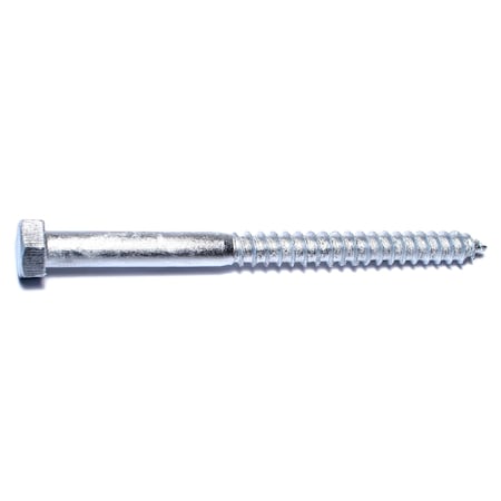 Midwest Fastener Lag Screw, 3/8 in, 5 in, Steel, Hot Dipped Galvanized Hex Hex Drive, 50 PK 05585